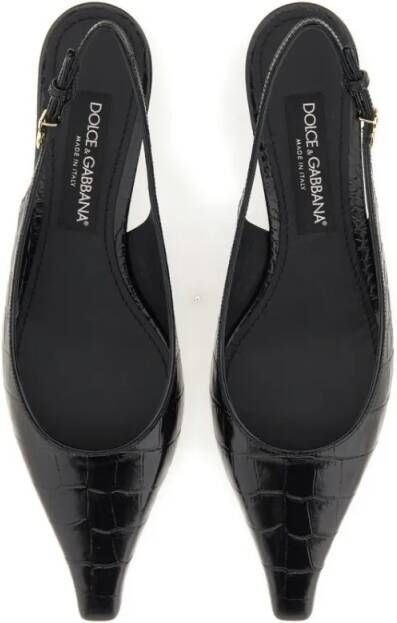 Dolce&Gabbana Hoge hakken Slingback With Logo in zwart