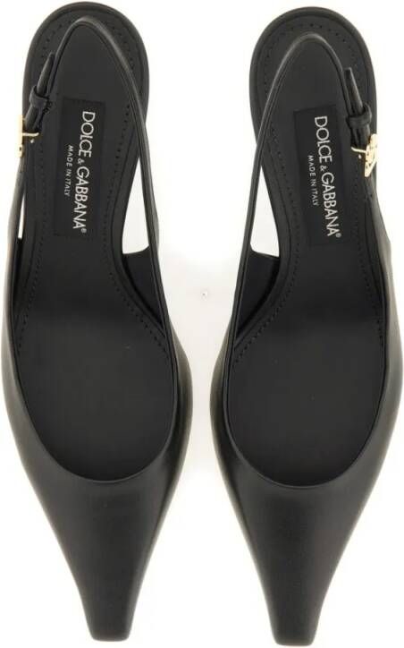 Dolce&Gabbana Hoge hakken Slingback With Logo in zwart