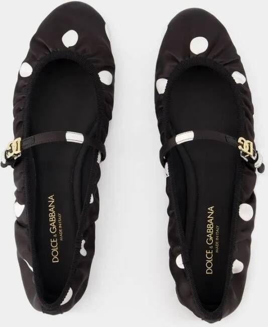 Dolce&Gabbana Ballerinas Cotton Black White in zwart
