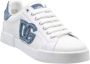 Dolce&Gabbana Low-Top Sneakers Leather Sneakers With Denim Accents in wit - Thumbnail 9