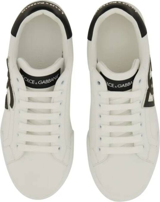 Dolce&Gabbana Low-Top Sneakers Portofino Leather Sneaker in wit