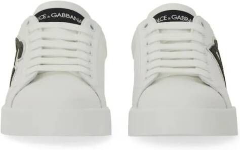 Dolce&Gabbana Low-Top Sneakers Portofino Leather Sneaker in wit