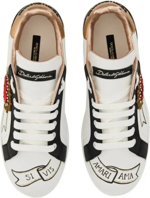 Dolce&Gabbana Low-Top Sneakers Sneaker Portofino in wit