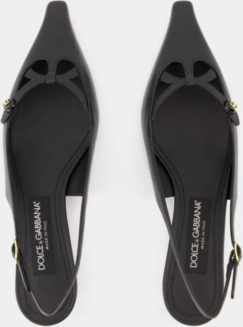 Dolce&Gabbana Hoge hakken Slingbacks Leather Black in zwart