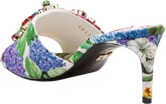 Dolce&Gabbana Sandalen Beige Floral Brocade Mules in meerkleurig