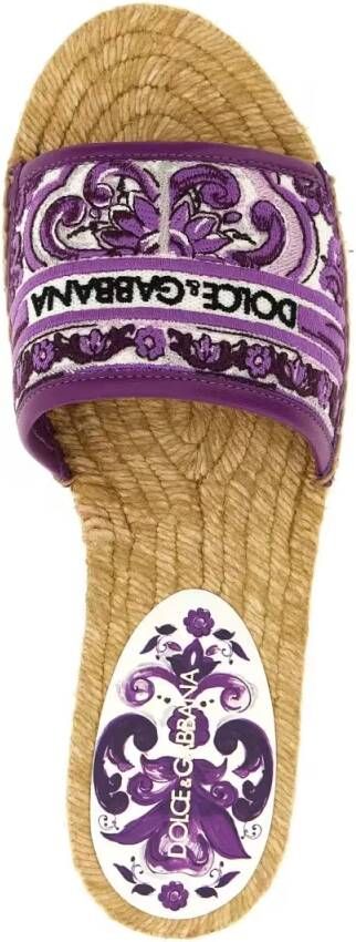 Dolce&Gabbana Sandalen Embroidery Espadrilles in paars