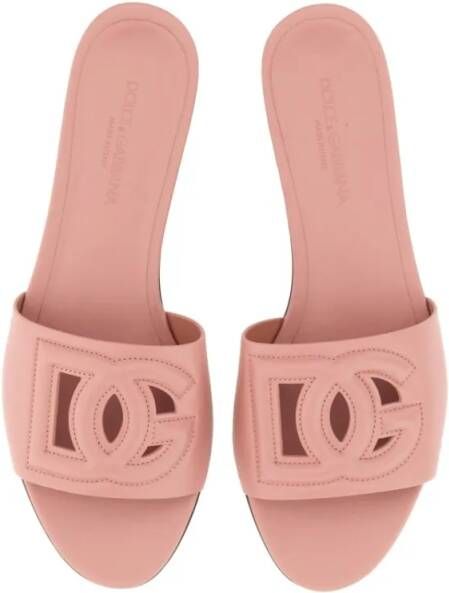 Dolce&Gabbana Sandalen Leather Slide Sandal in roze