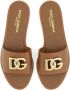 Dolce&Gabbana Sandalen Leather Slide Sandals in bruin - Thumbnail 4