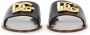 Dolce&Gabbana Sandalen Leather Slide Sandals in zwart - Thumbnail 2