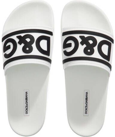 Dolce&Gabbana Sandalen Logo Slides in wit