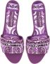 Dolce&Gabbana Sandalen Purple Slide Sandal With Intricate Embroidery in paars - Thumbnail 4
