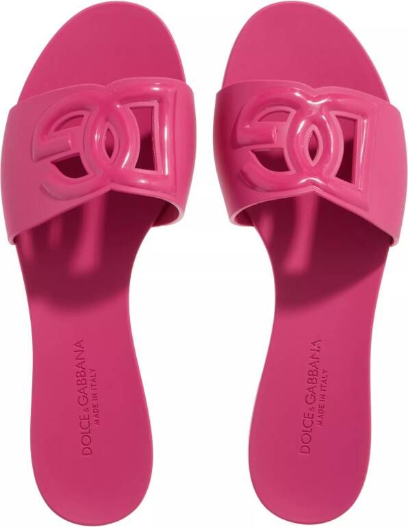 Dolce&Gabbana Sandalen Rubber Beachwear Slides with DG Logo Sandal in roze