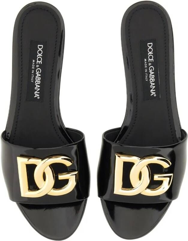 Dolce&Gabbana Sandalen Sandalo Con Logo in zwart