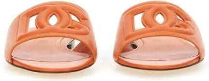 Dolce&Gabbana Sandalen Slide Sandal With Logo in oranje