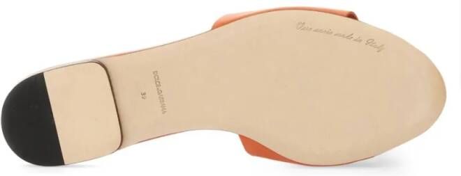 Dolce&Gabbana Sandalen Slide Sandal With Logo in oranje