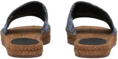 Dolce&Gabbana Slippers & Mules Dames Flower Power Blauw in blauw