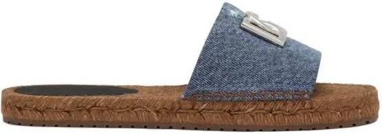 Dolce&Gabbana Slippers & Mules Dames Flower Power Blauw in blauw