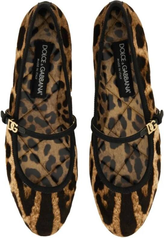 Dolce&Gabbana Velvet Ballerina in luipaardprint