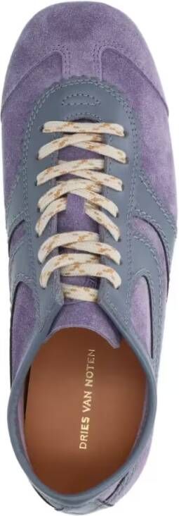 Dries Van Noten Low-Top Sneakers Low-Profile Sneakers With Suede And Leather Accent in paars