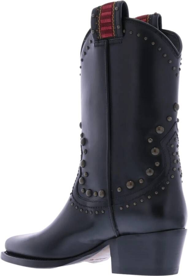 Dsquared2 Enkellaarzen Dames Flat Boot West Studs in zwart