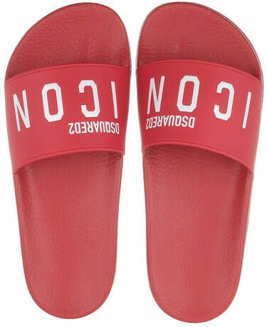 Dsquared2 Slippers Icon Slide Sandals in rood