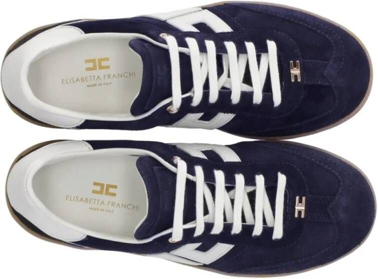 Elisabetta Franchi Low-Top Sneakers Oltremare Avorio Sneaker With Logo in blauw