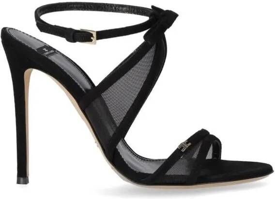 Elisabetta Franchi Sandalen Black Heeled Sandal With Bow in zwart