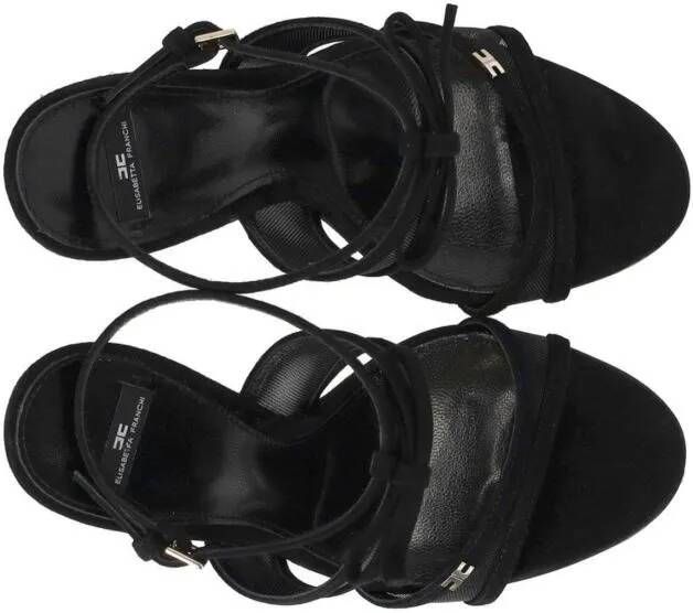 Elisabetta Franchi Sandalen Black Heeled Sandal With Bow in zwart