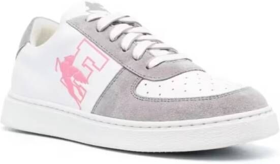 ETRO Low-Top Sneakers Grey Leather And Suede Casual Trainers in wit