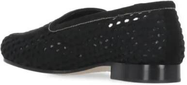 Fabiana Filippi Black Fabric And Leather Loafers in zwart