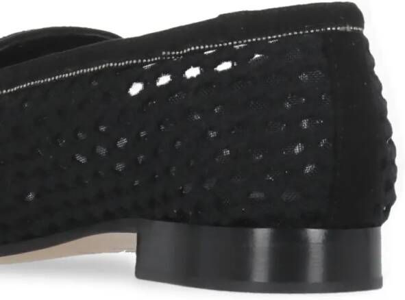 Fabiana Filippi Black Fabric And Leather Loafers in zwart