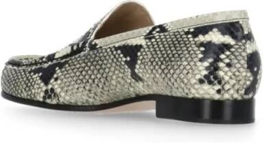 Fabiana Filippi Green Python Leather Loafers in groen