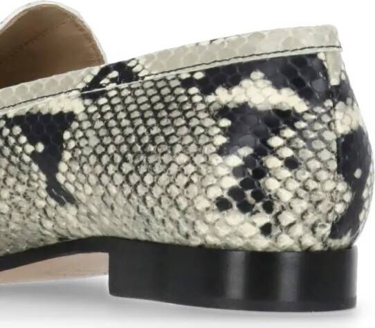 Fabiana Filippi Green Python Leather Loafers in groen