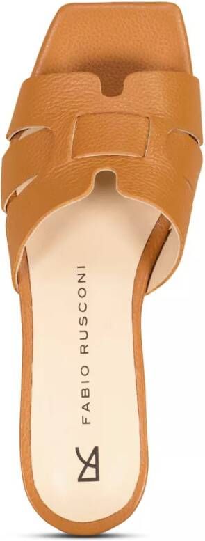 Fabio Rusconi Low-Top Sneakers Pantoletten Dollarino aus genarbtem Leder in bruin