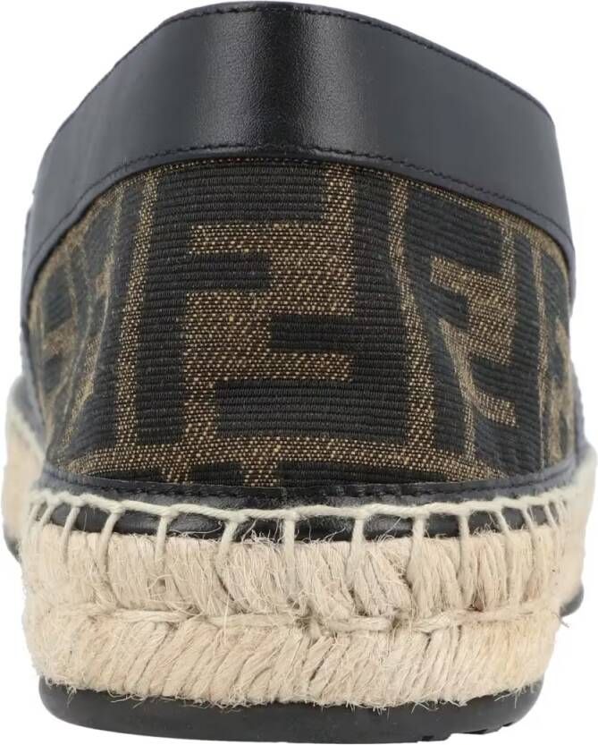 Fendi Espadrilles With Jacquard Ff Motif And Leather Acc in bruin