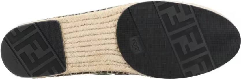 Fendi Espadrilles With Jacquard Ff Motif And Leather Acc in bruin