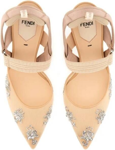 Fendi Hoge hakken "Hummingbird Lite" Slingback in beige