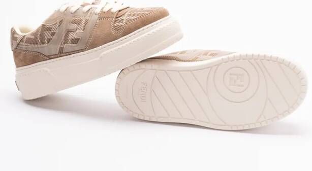 Fendi Low-Top Sneakers `Ff Match` Denim Sneakers in beige