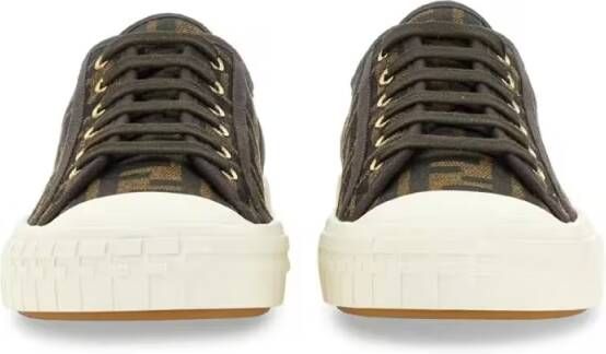 Fendi Low-Top Sneakers Low-Top Sneakers With Monogram Pattern And Gold-To in bruin
