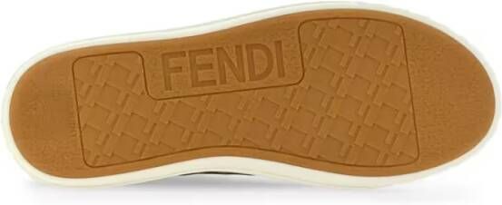 Fendi Low-Top Sneakers Low-Top Sneakers With Monogram Pattern And Gold-To in bruin
