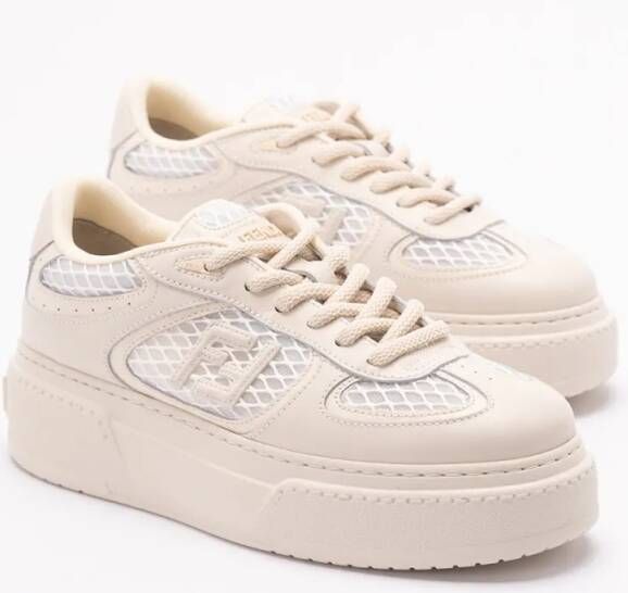 Fendi Low-Top Sneakers `Match Mix` Logo Sneakers in beige