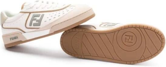 Fendi Low-Top Sneakers With Perforated Detailing And Cushioned S in beige
