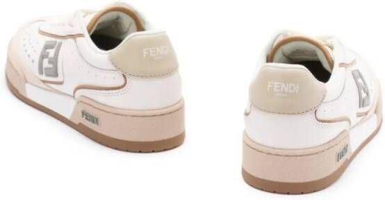 Fendi Low-Top Sneakers With Perforated Detailing And Cushioned S in beige