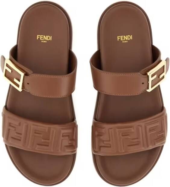 Fendi Sandalen "Feel" Slide Sandal in bruin