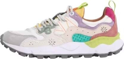 Flower Mountain Low-Top Sneakers Multicolored Suede And Technical Fabric Sneakers in meerkleurig