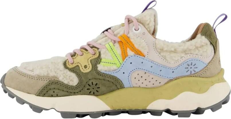 Flower Mountain Low-Top Sneakers Verde Beige in beige