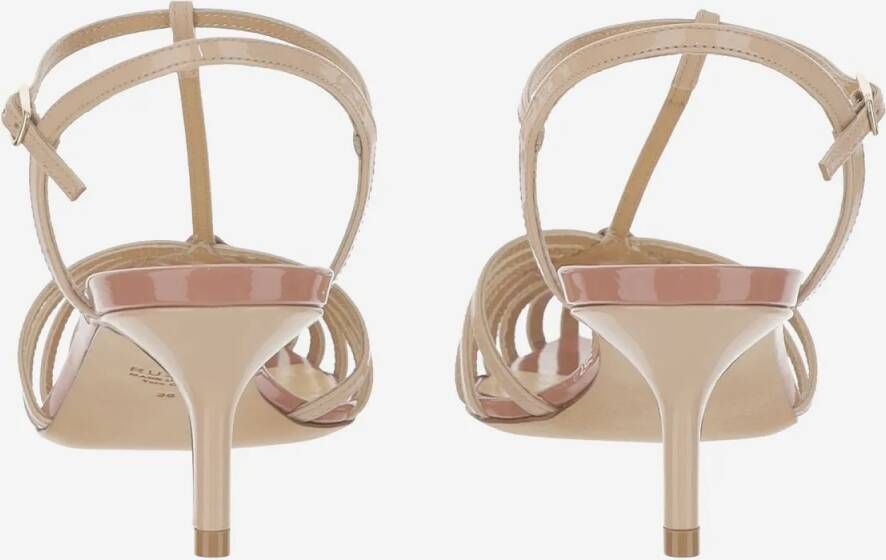 FRANCESCO RUSSO Sandalen Shiny Leather Cage Sandals in roze