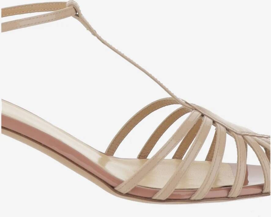 FRANCESCO RUSSO Sandalen Shiny Leather Cage Sandals in roze