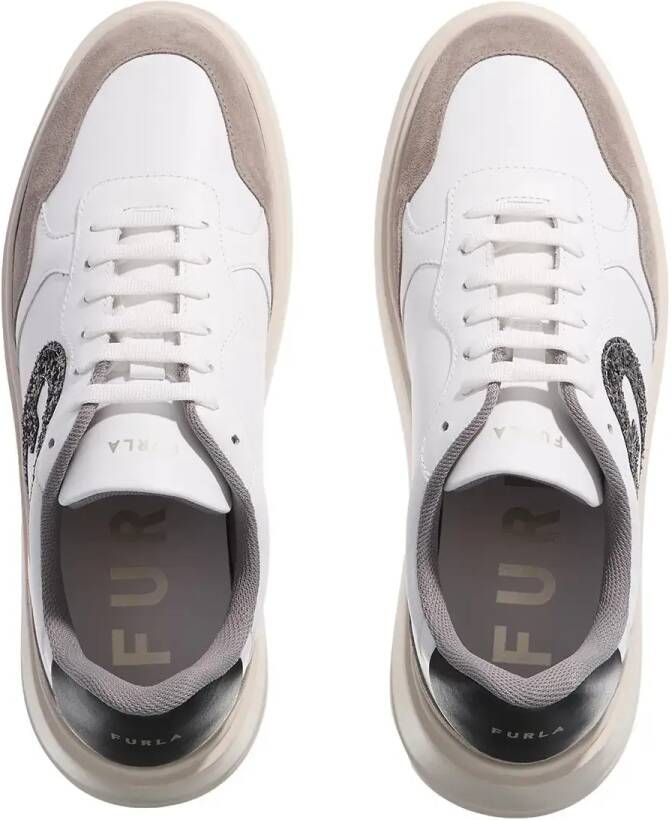 Furla Low-Top Sneakers Vitello Soft Bicolor+Tessuto Spalmato+Cr in grijs