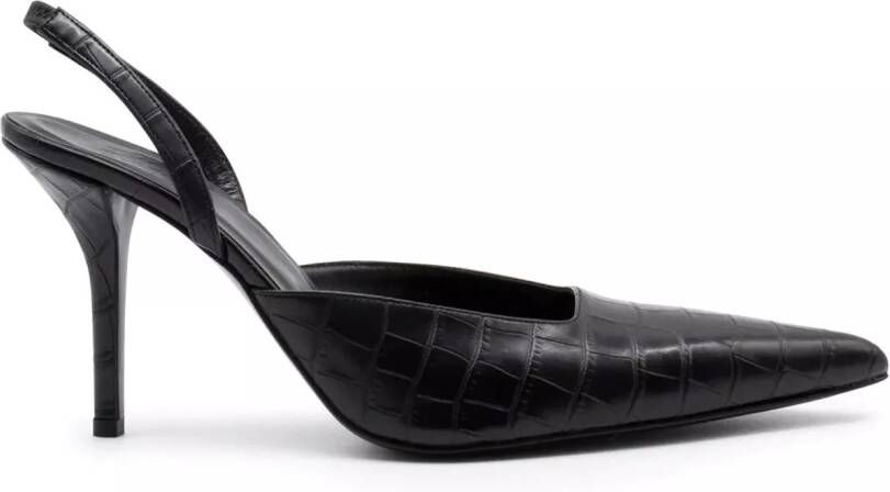 Gia Borghini Hoge hakken GIABORGHINI Schwarze Slingback-Pumps aus Leder in zwart